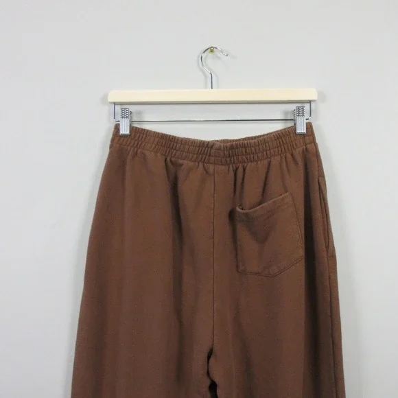 Lonely Ghost Graphic Print Sweatpants Women XL Brown Cotton Relaxed Lounge 608 - Picture 6 of 12